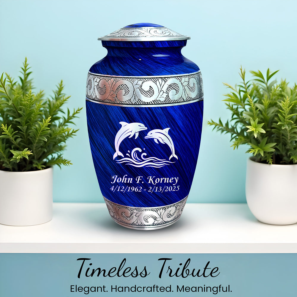 Dolphin Engraved Cremation Urn