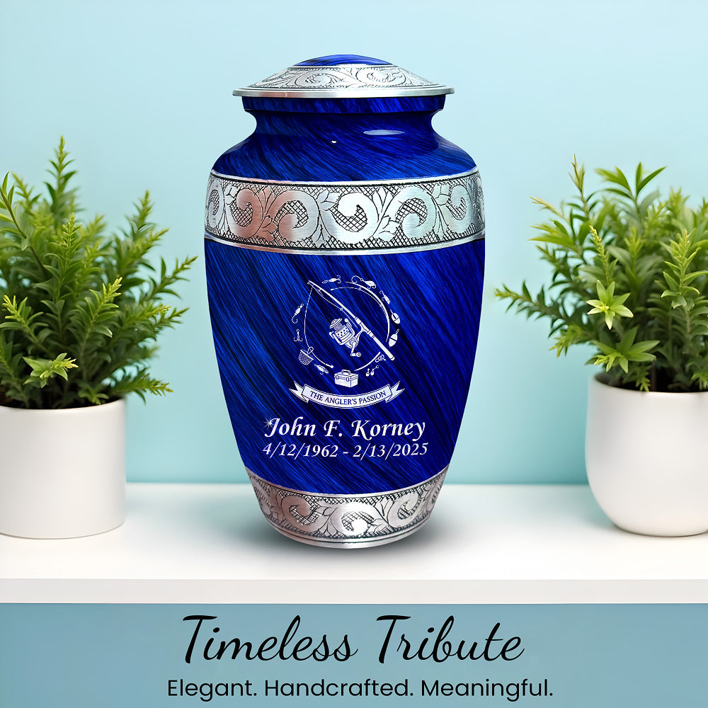 The Anglers Passion Engraved Cremation Urn