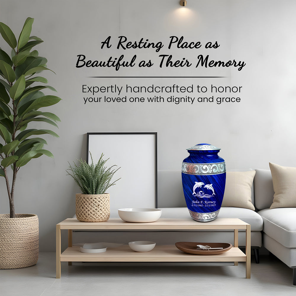 Dolphin Engraved Cremation Urn