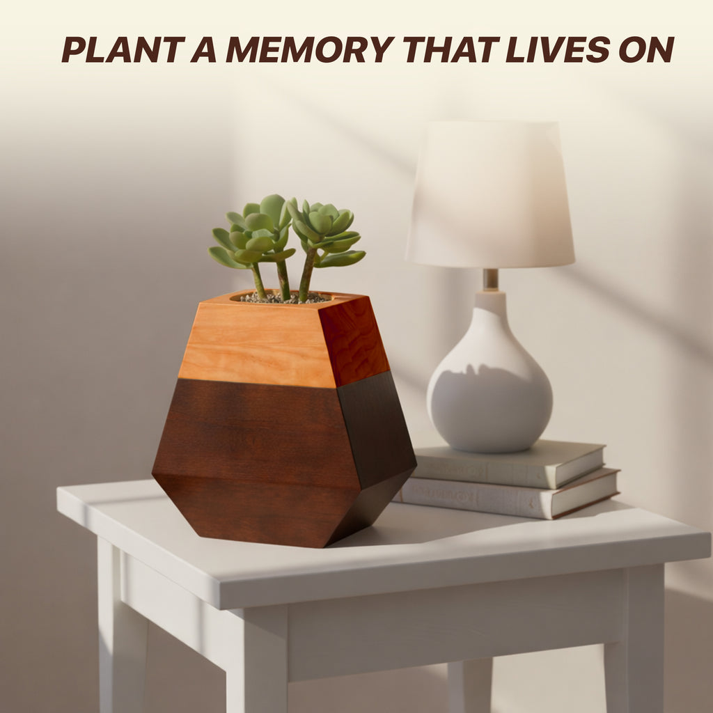 Wooden Plant Cremation Urn