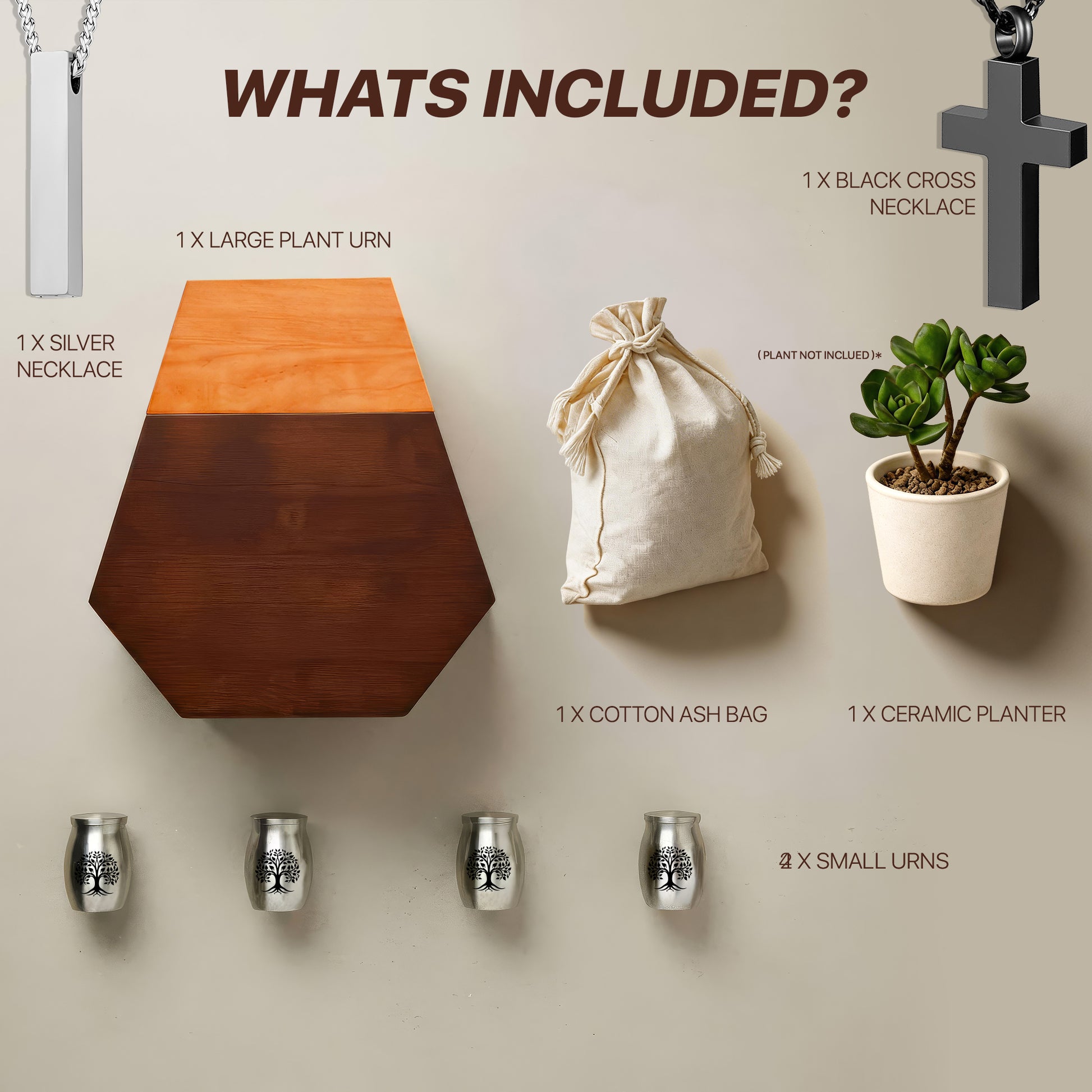 Wooden Plant Cremation Urn