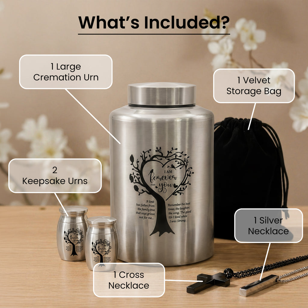 Stainless Steel Cremation Urn Set