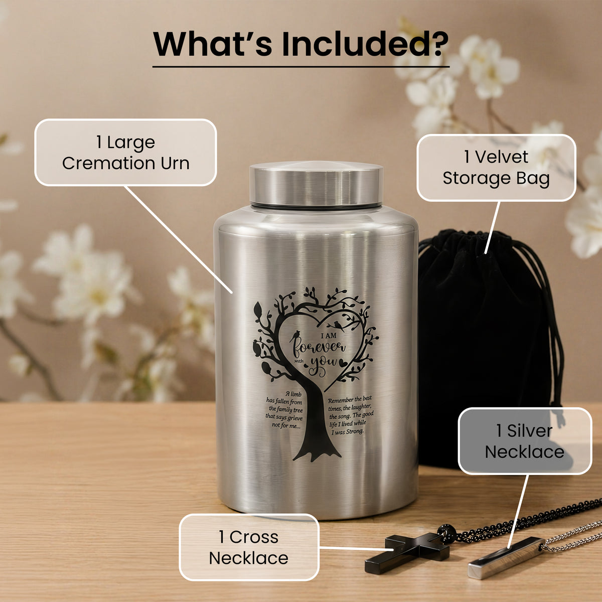 Stainless Steel Cremation Urn Set