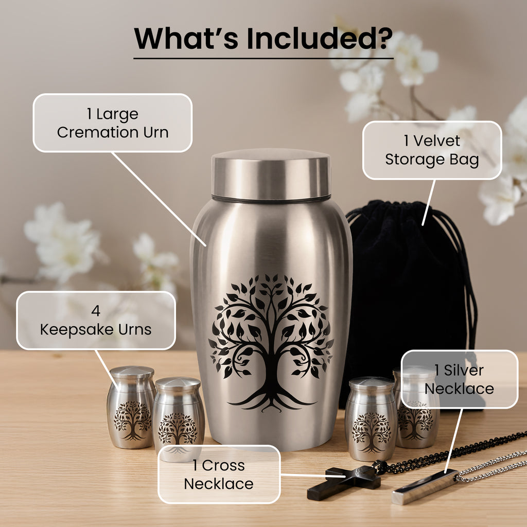 Stainless Steel Cremation Urn Set