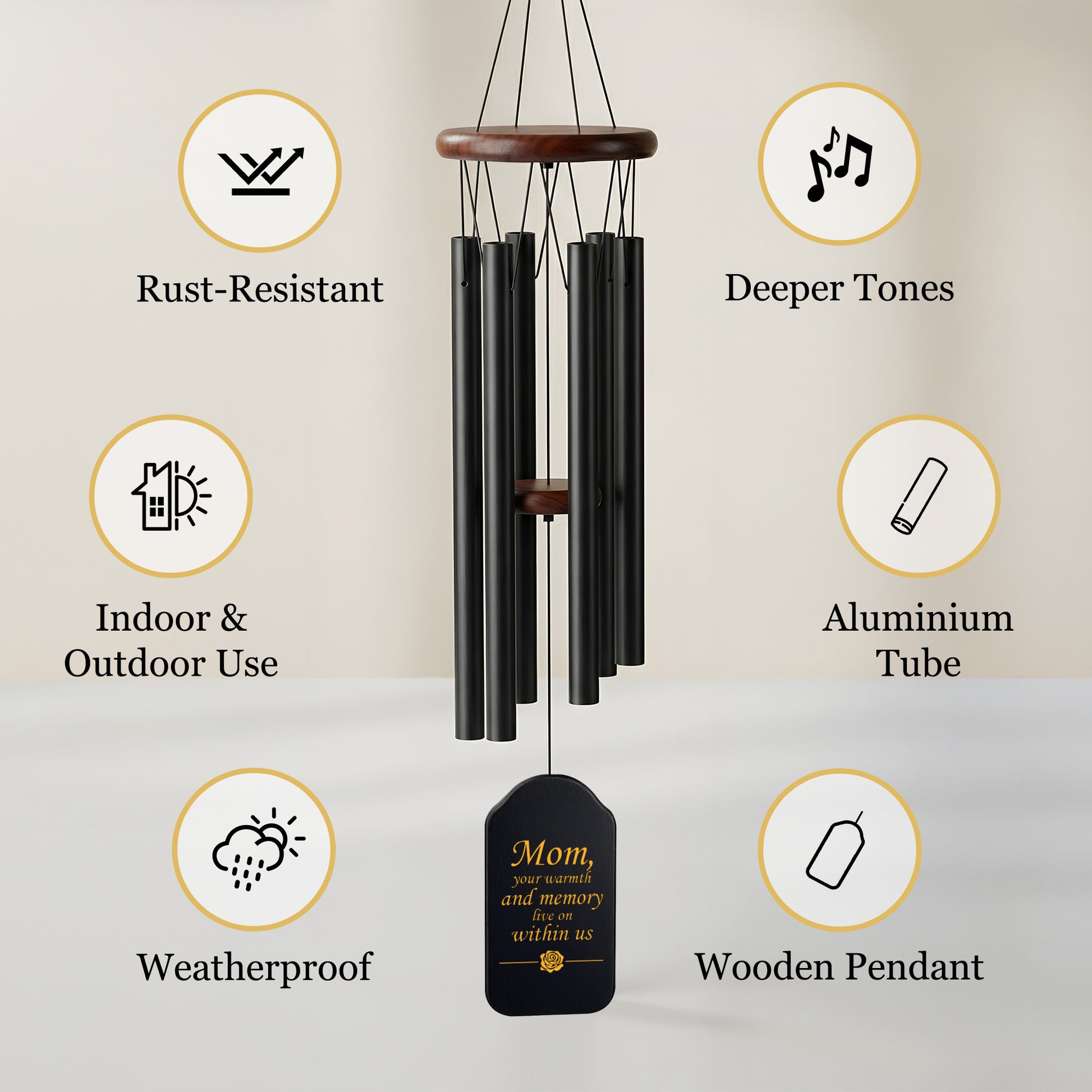 Black Memorial Wind Chime