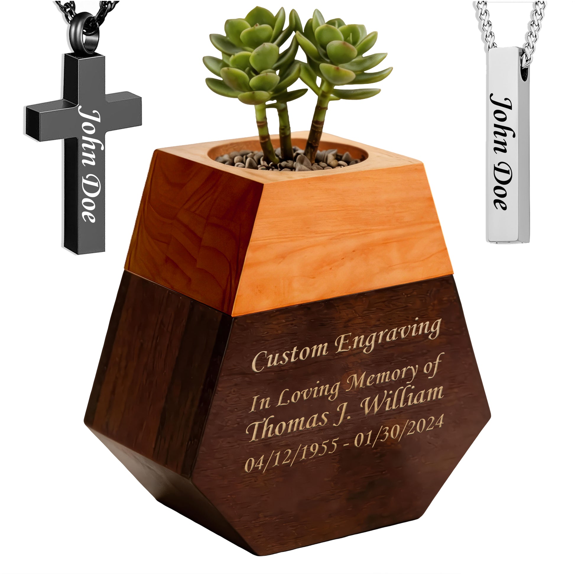 Wooden Plant Cremation Urn