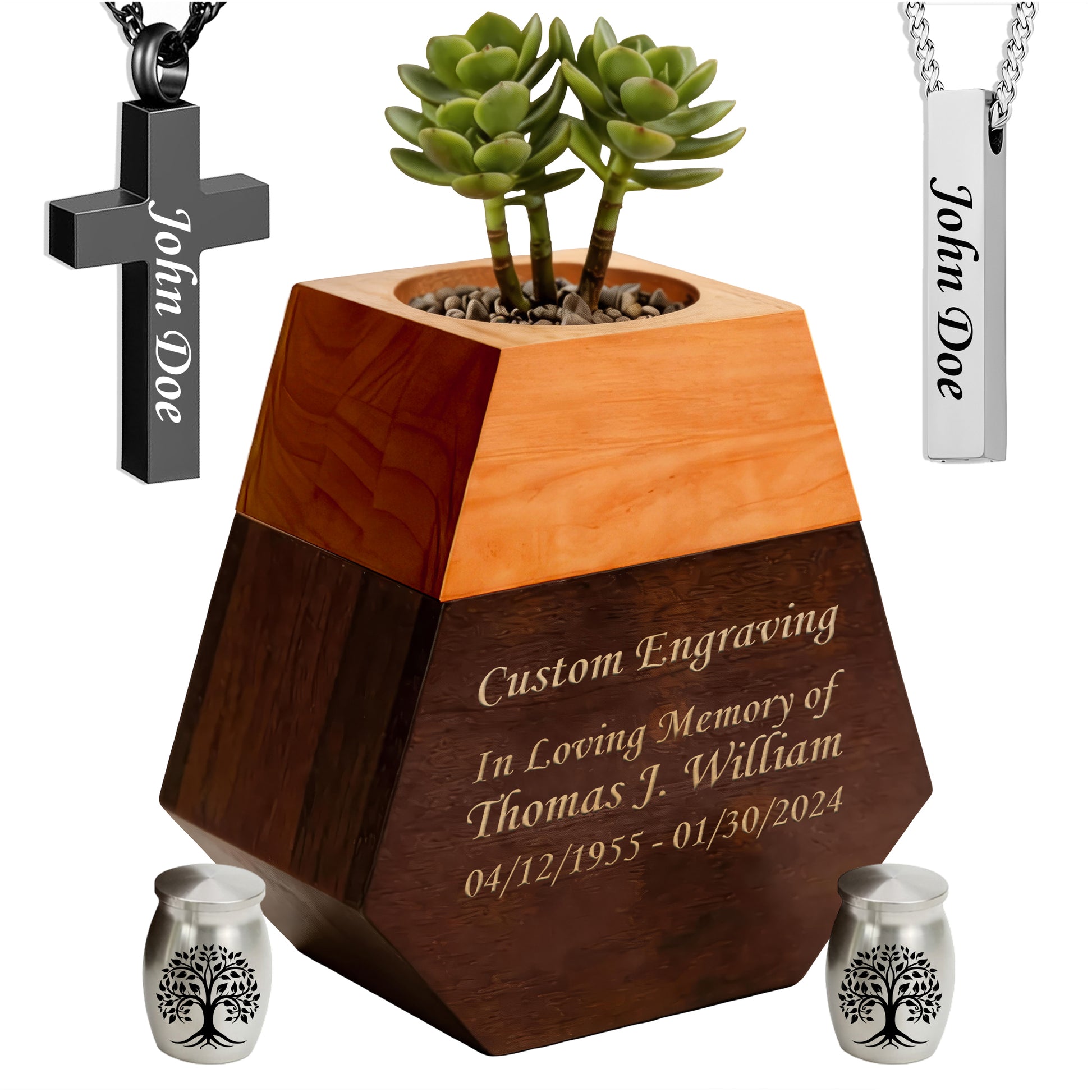 Wooden Plant Cremation Urn
