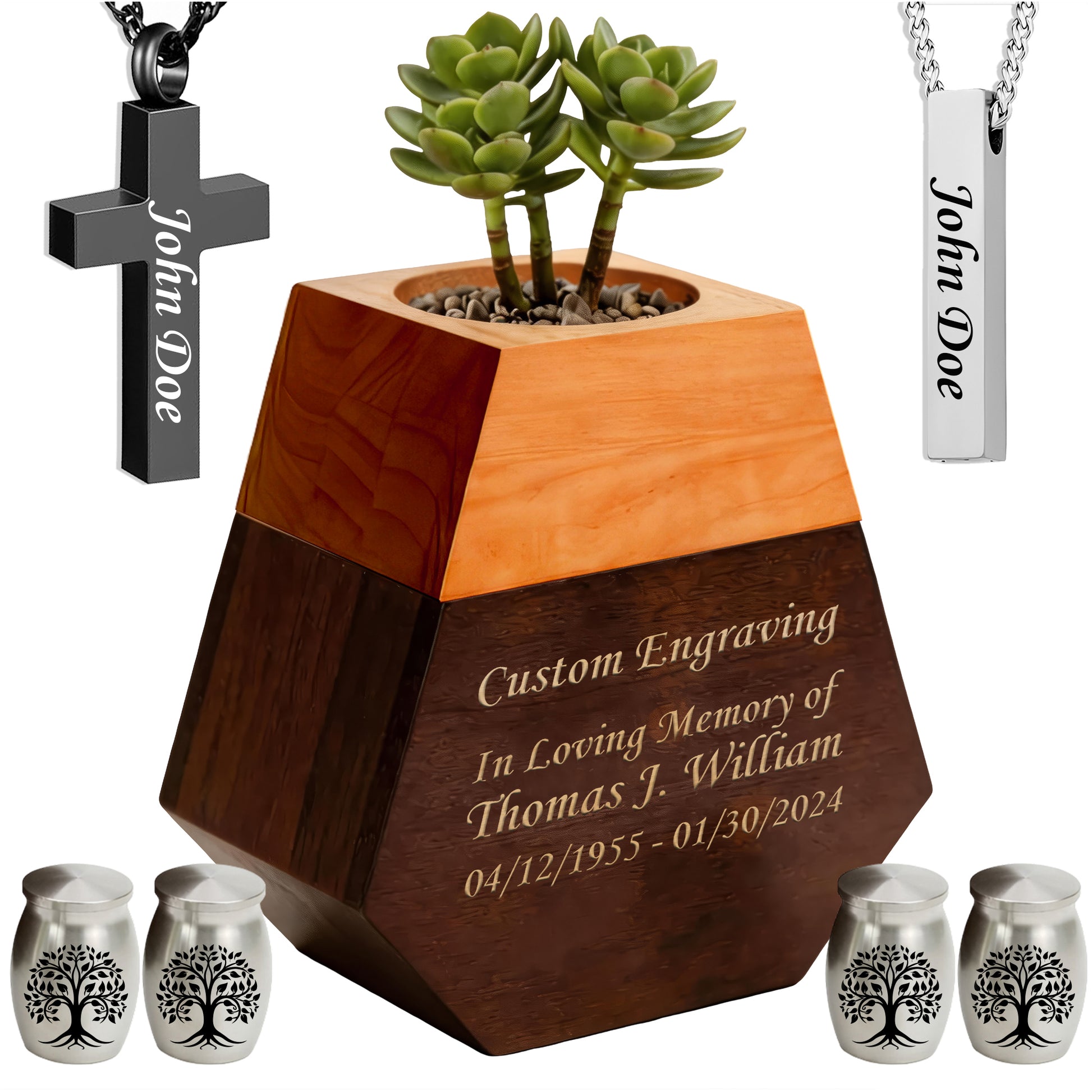 Wooden Plant Cremation Urn