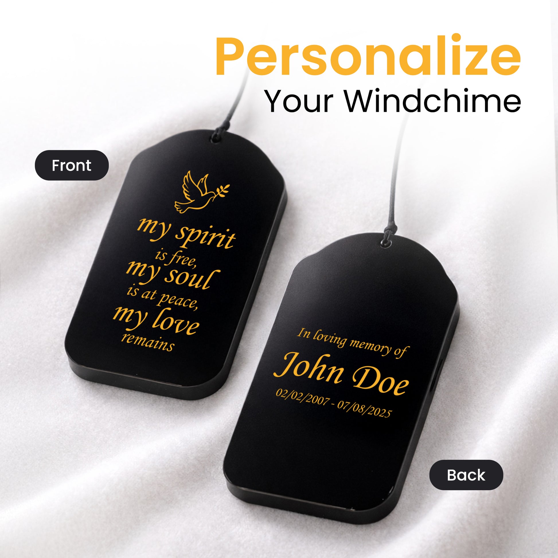 Black Memorial Wind Chime