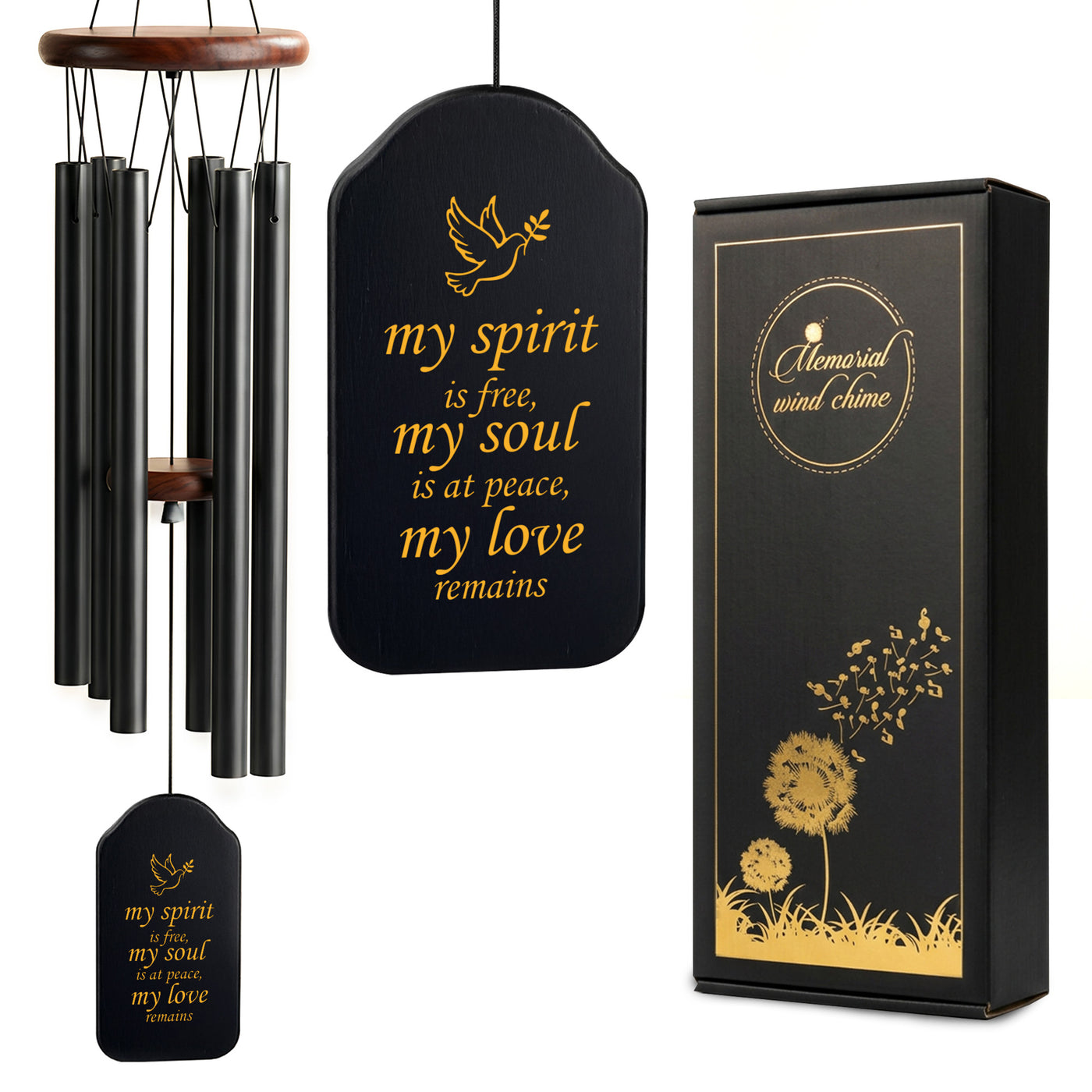 Black Memorial Wind Chime