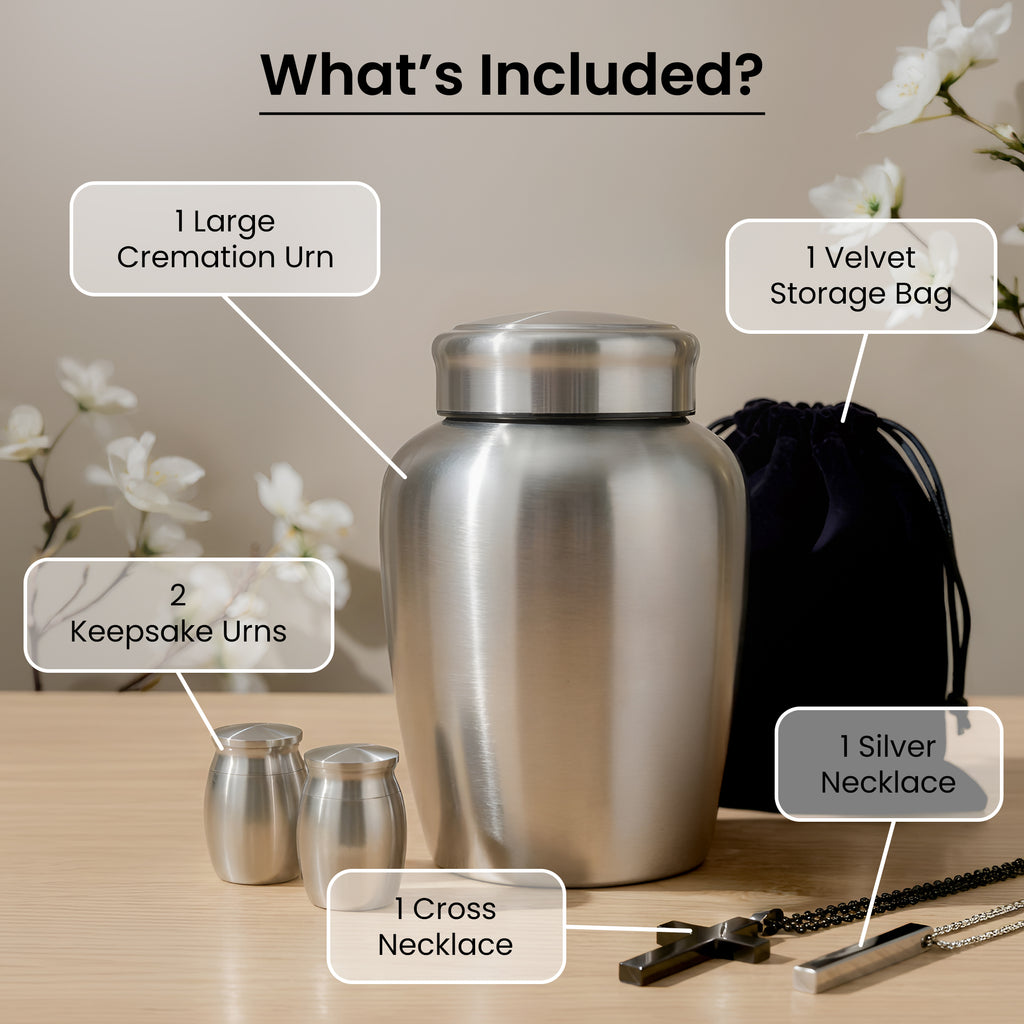 Stainless Steel Cremation Urn Set