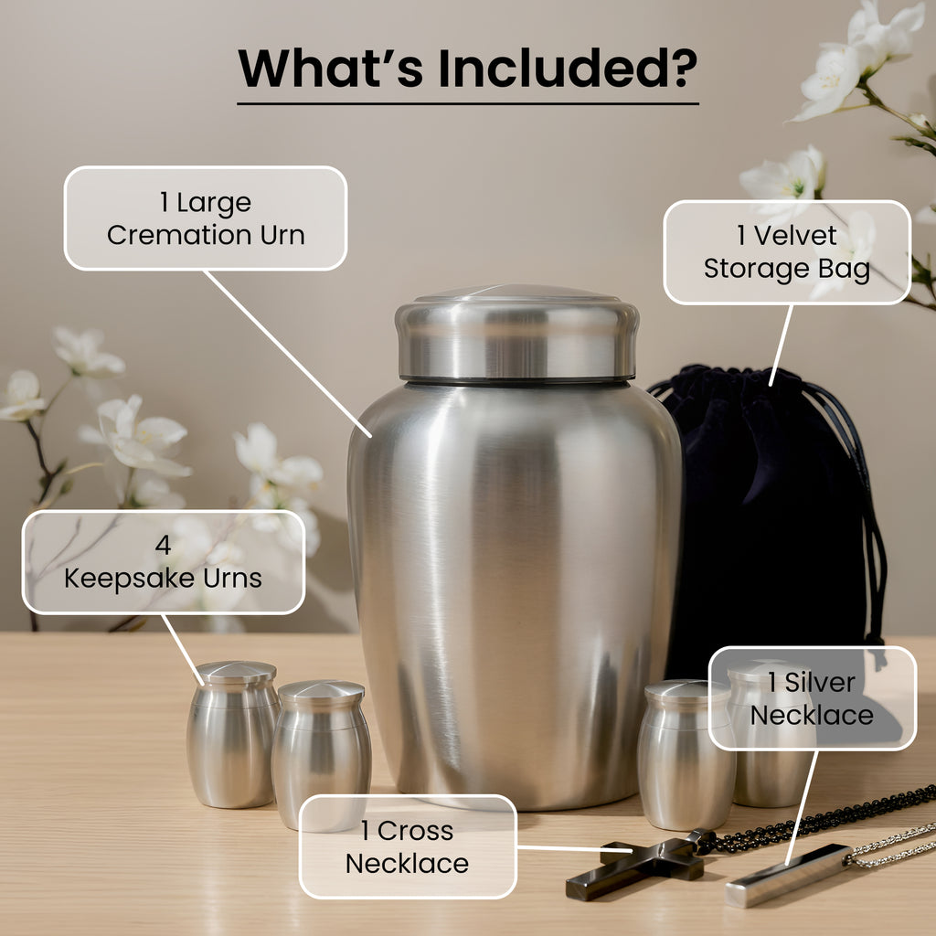 Stainless Steel Cremation Urn Set