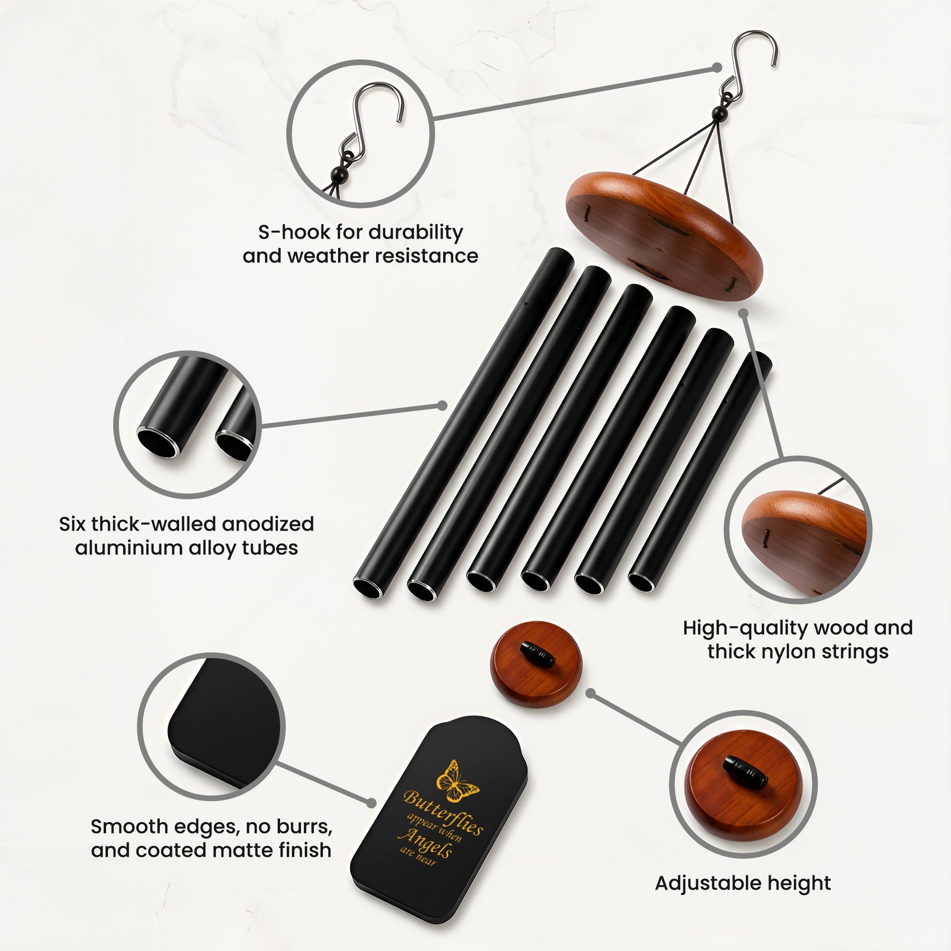 Black Memorial Wind Chime