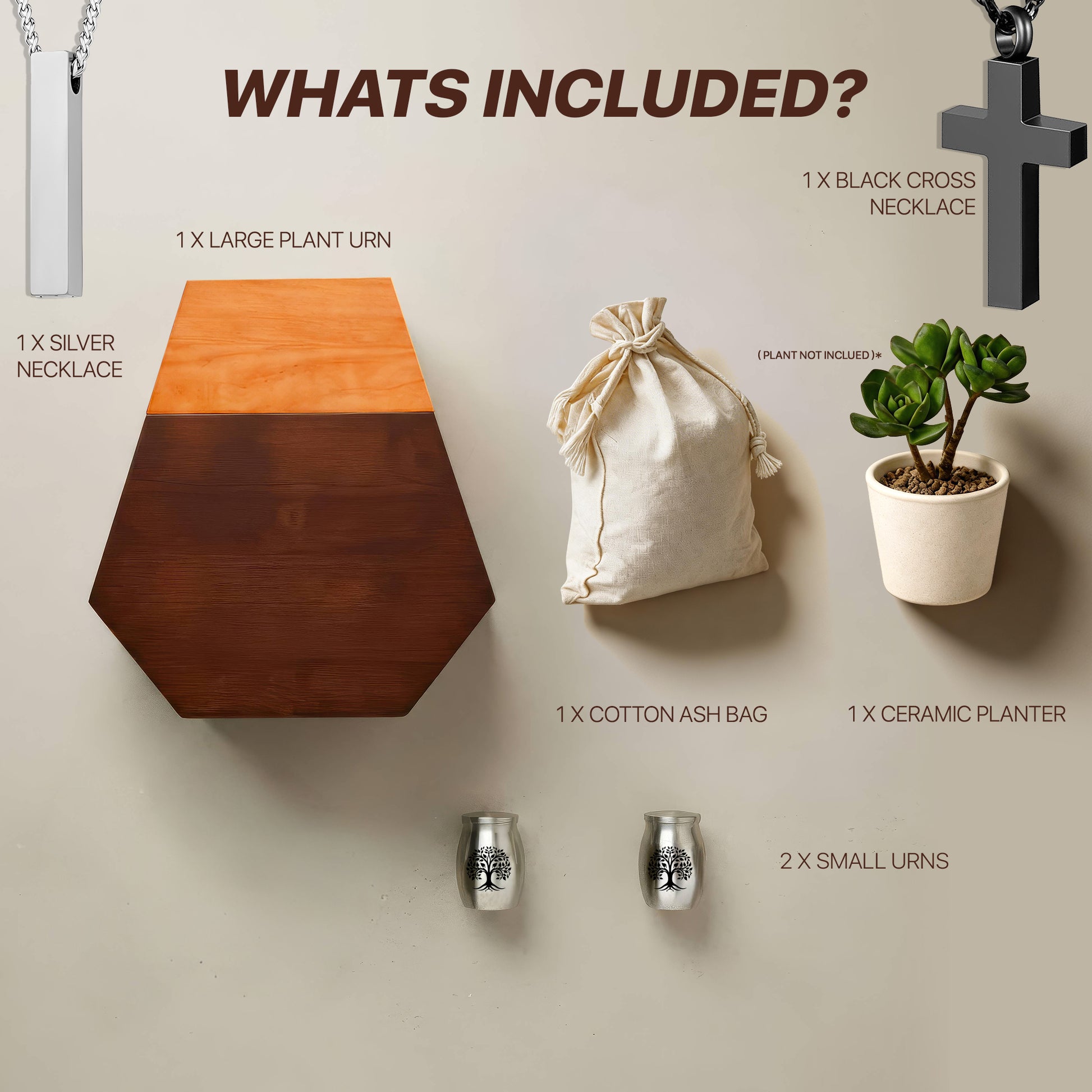 Wooden Plant Cremation Urn