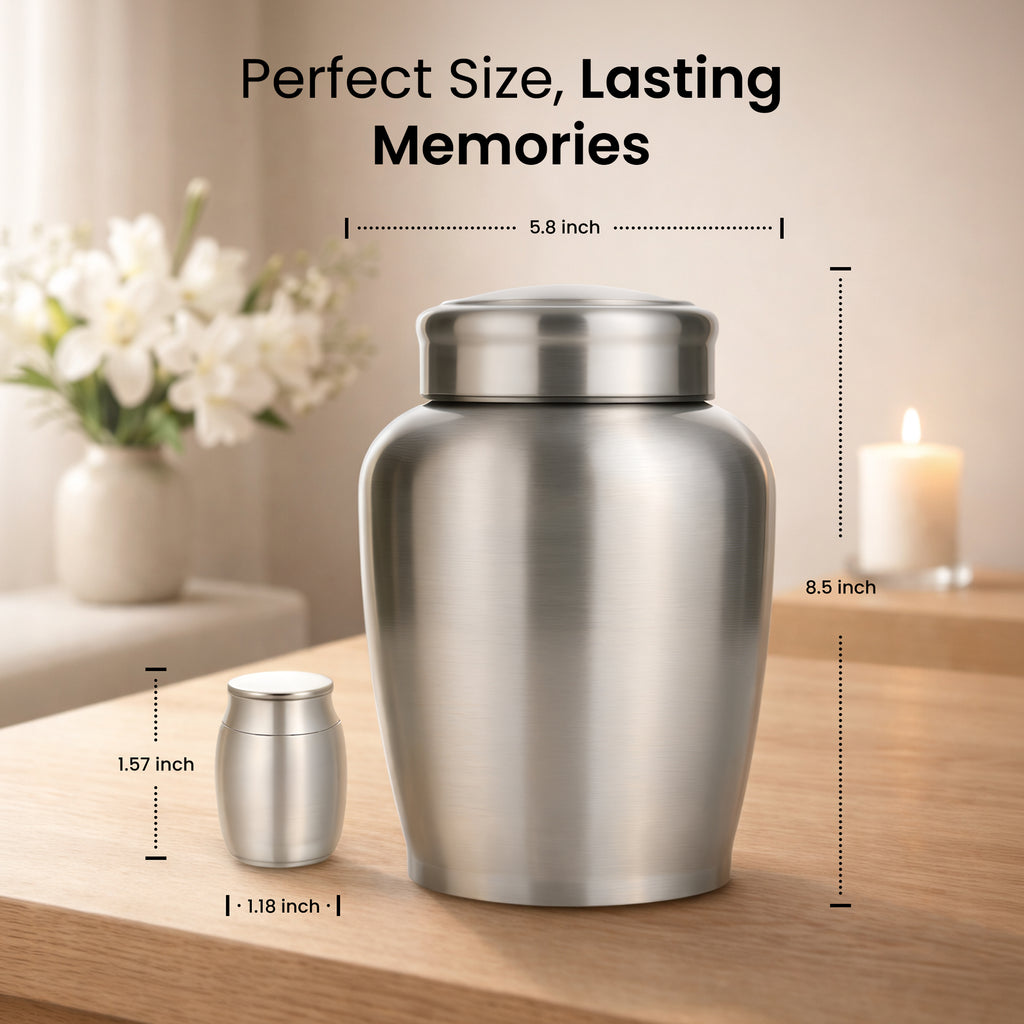 Stainless Steel Cremation Urn Set