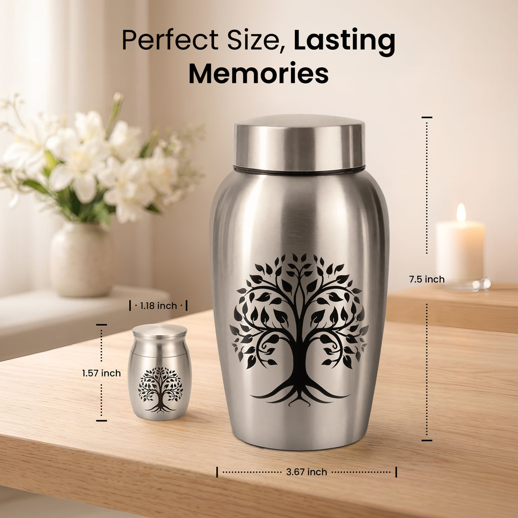 Stainless Steel Cremation Urn Set