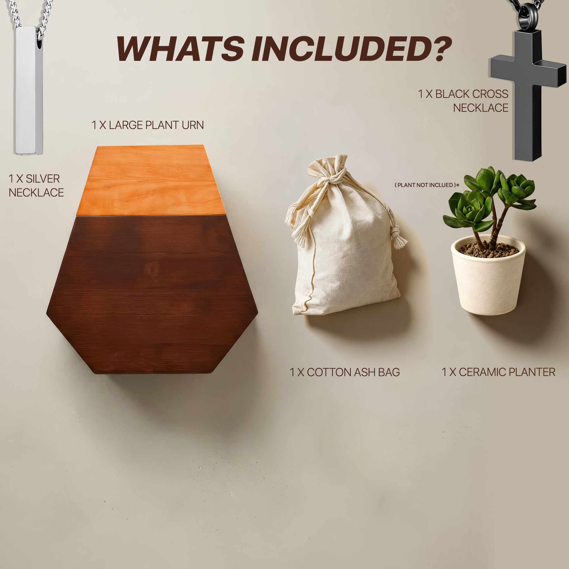 Wooden Plant Cremation Urn