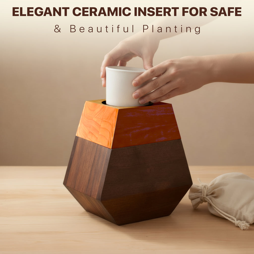 Wooden Plant Cremation Urn