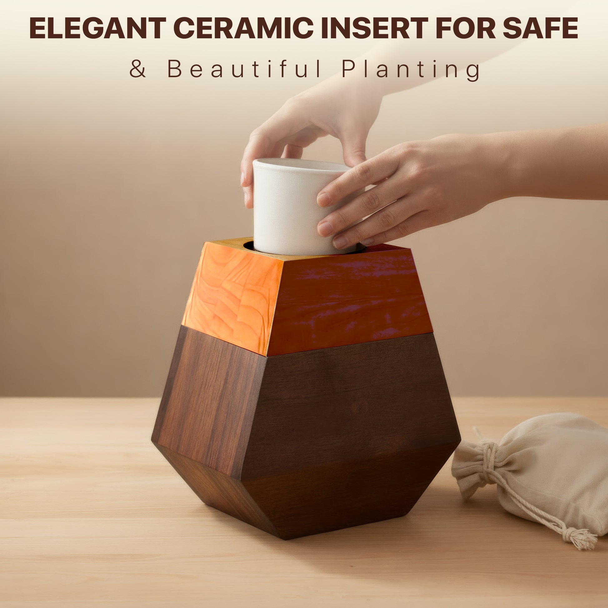 Wooden Plant Cremation Urn