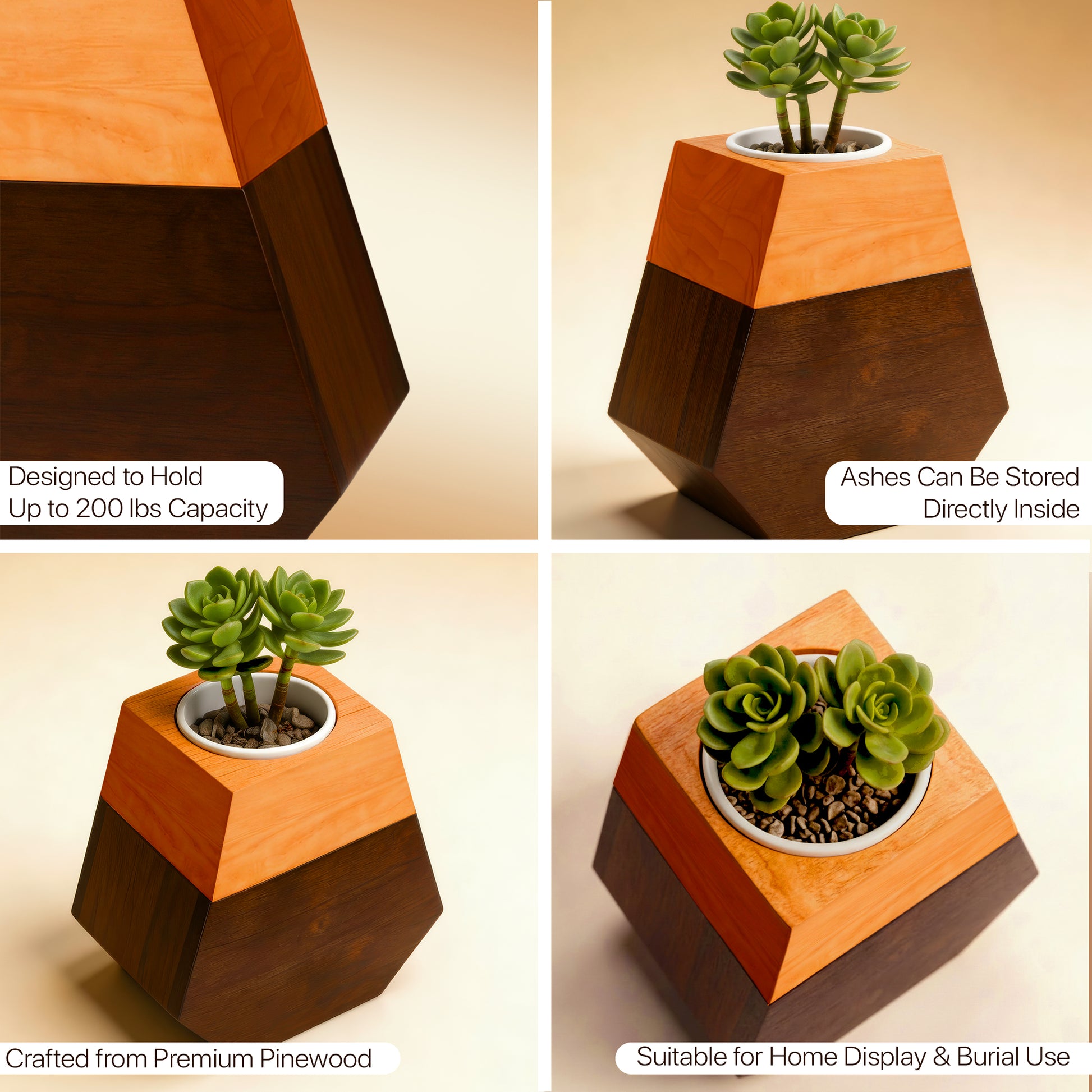 Wooden Plant Cremation Urn