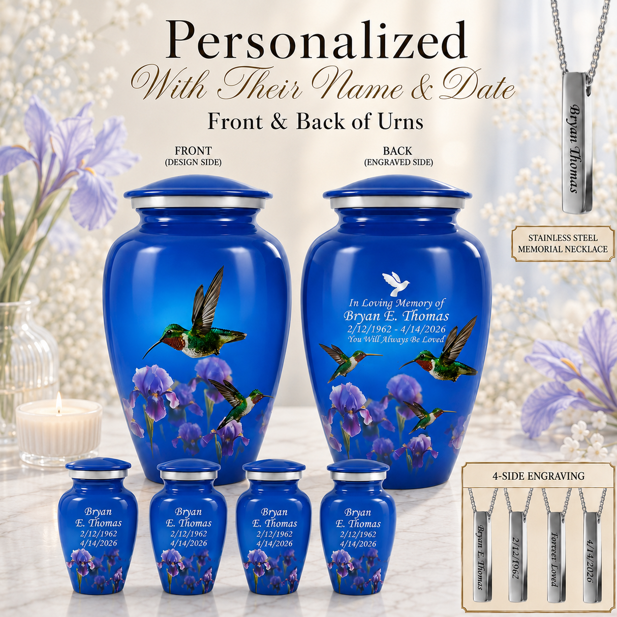 Hummingbird Image Cremation Urn
