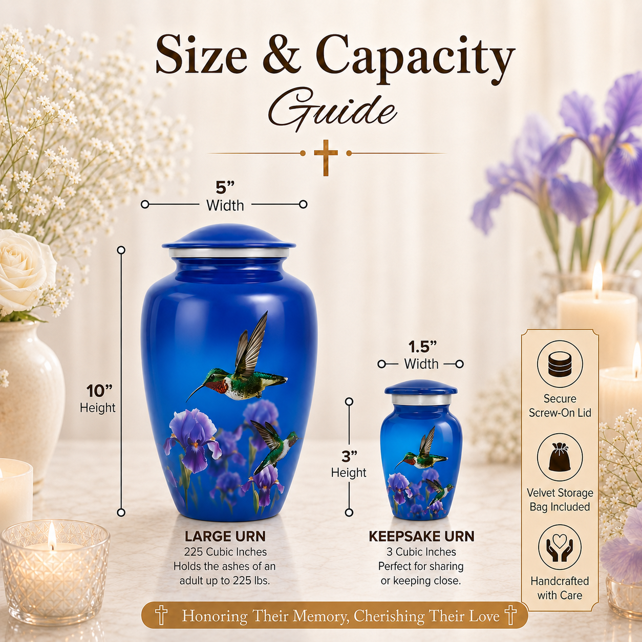 Hummingbird Image Cremation Urn