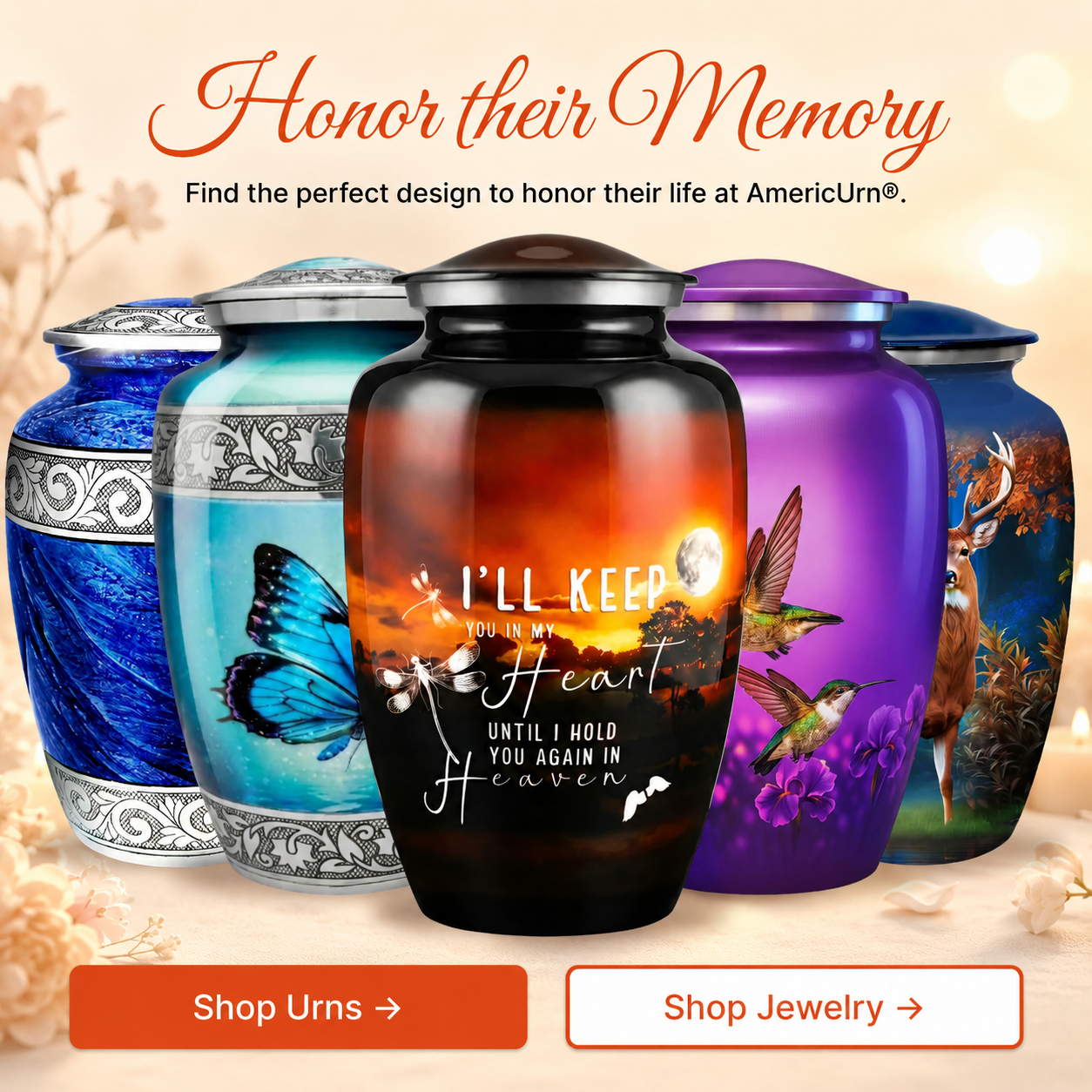 Sunset Quote Cremation Urn