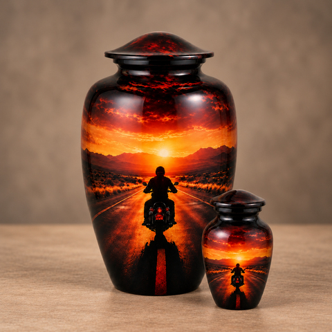 Serene Sunset Memorial Urn