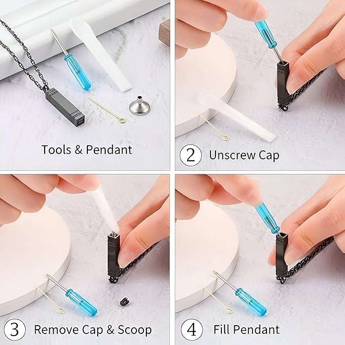 Black Minimalistic Silver Keepsake Necklace