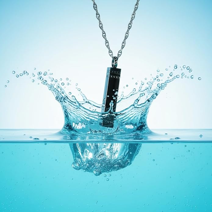 Black Minimalistic Silver Keepsake Necklace