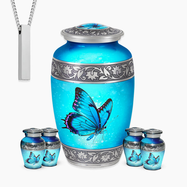 Blue Butterfly Urn