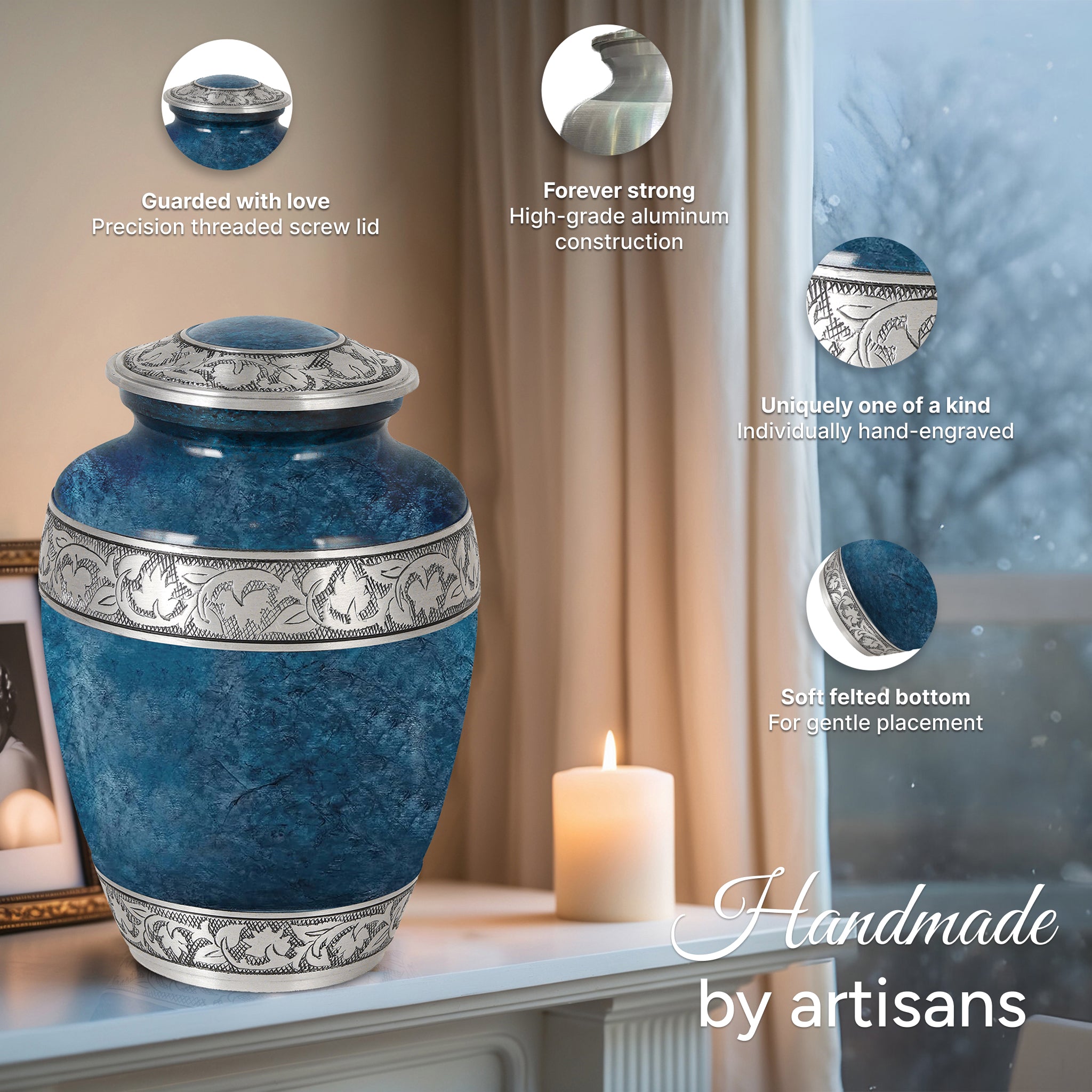 Blue Marble Urn