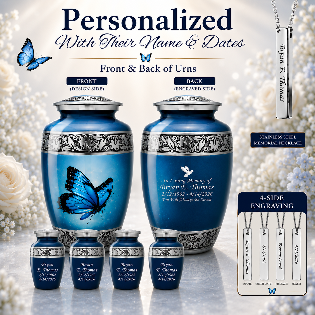 Butterfly Image Cremation Urn