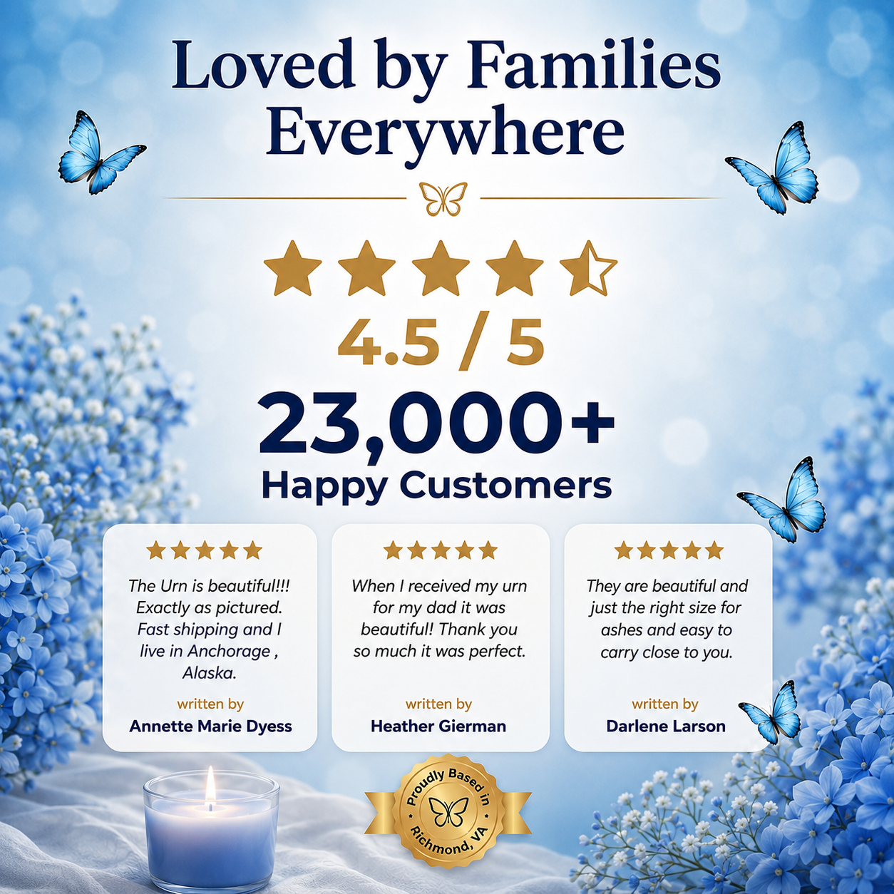 Butterfly Image Cremation Urn