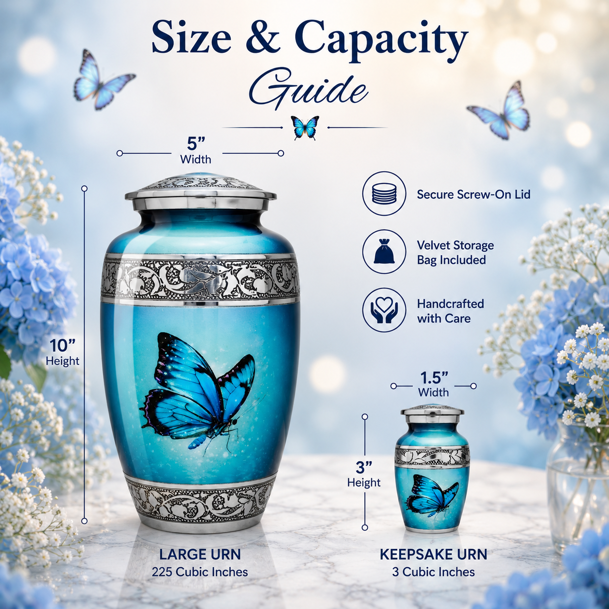 Butterfly Image Cremation Urn