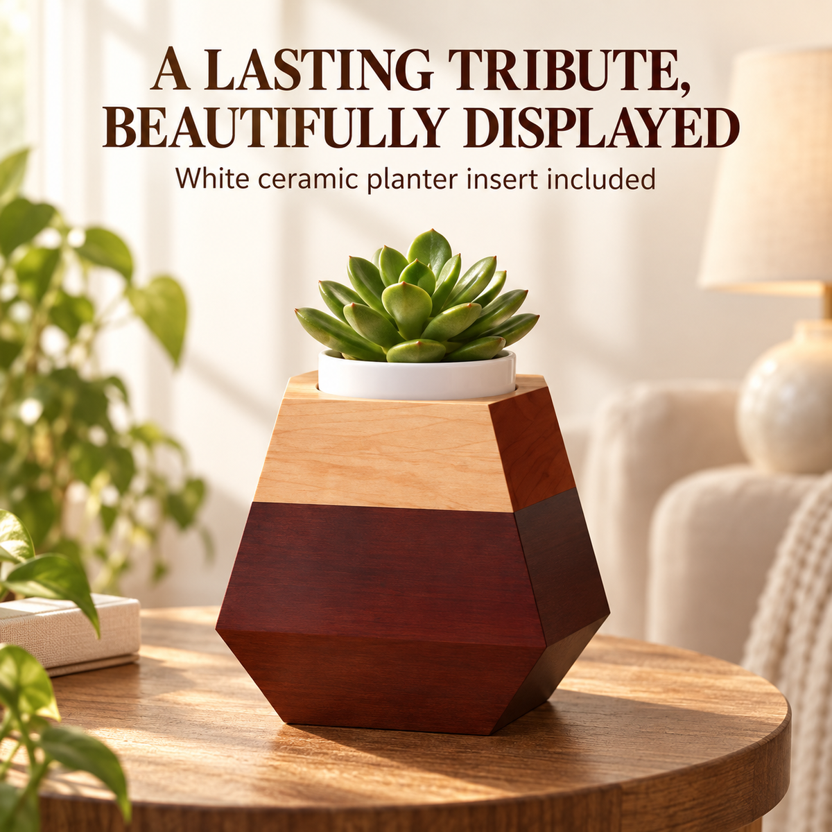Wooden Plant Cremation Urn