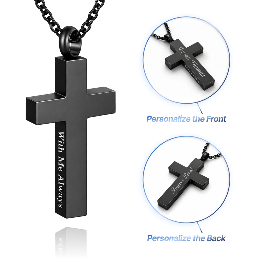 Cross Cremation Keepsake Necklace