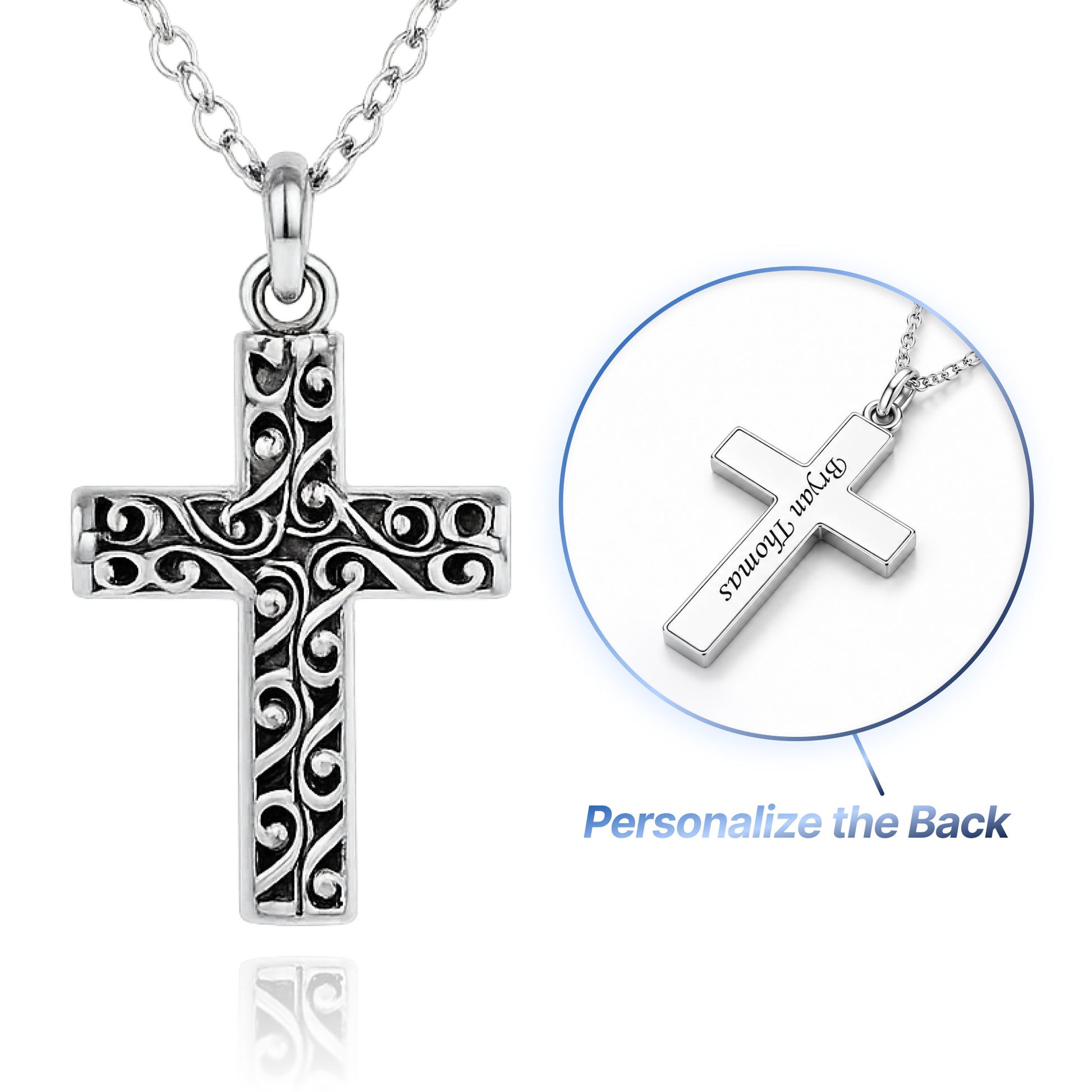 Cross Cremation Keepsake Necklace