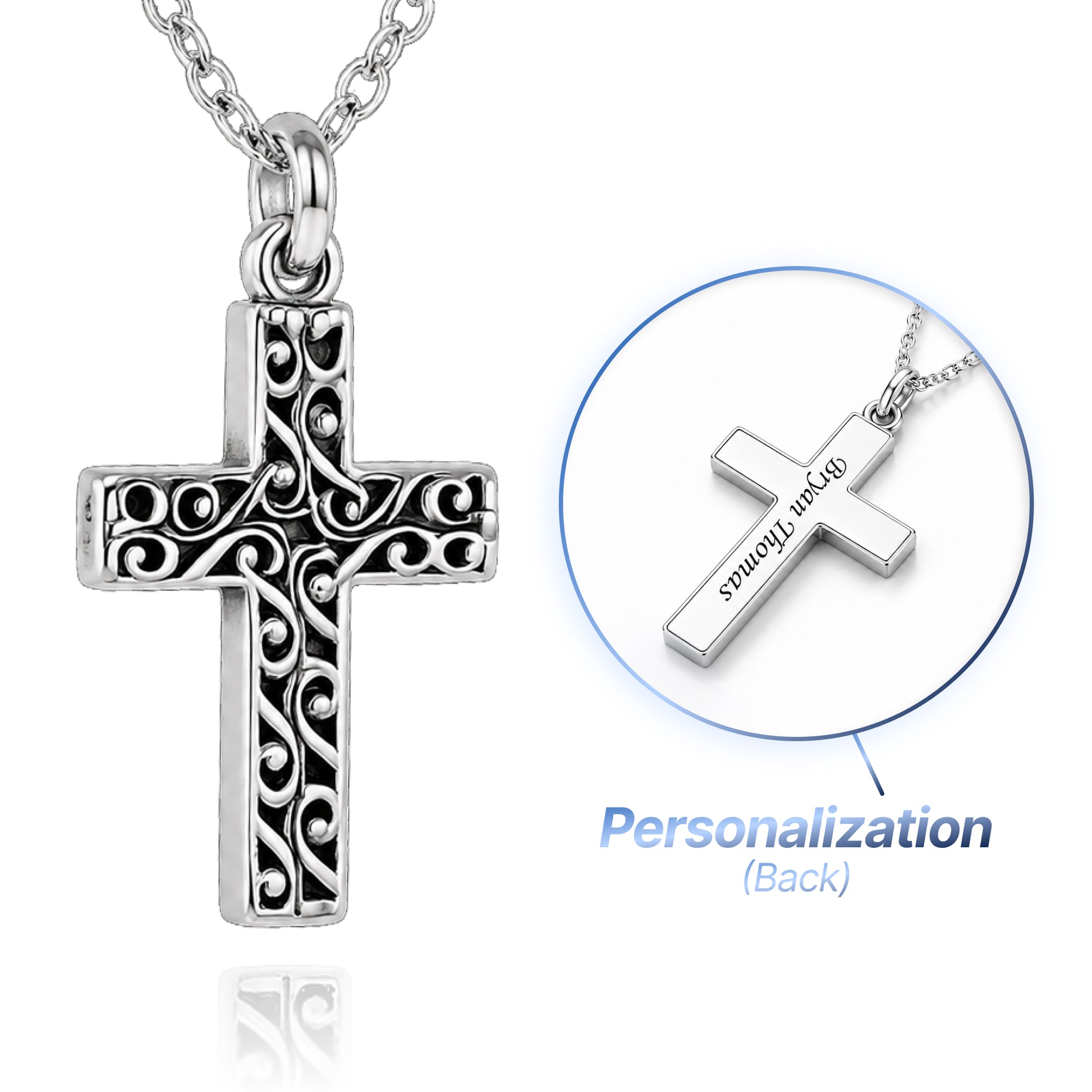 Cross Cremation Keepsake Necklace