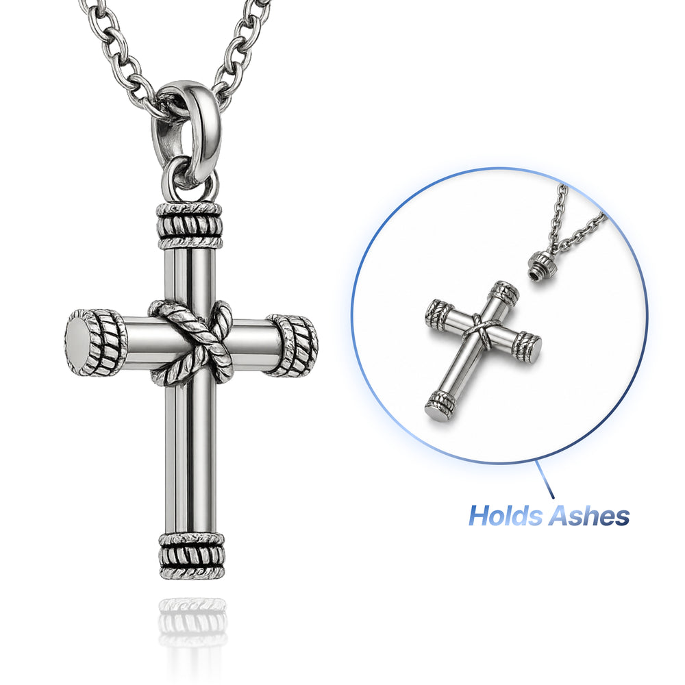 Cross Cremation Keepsake Necklace