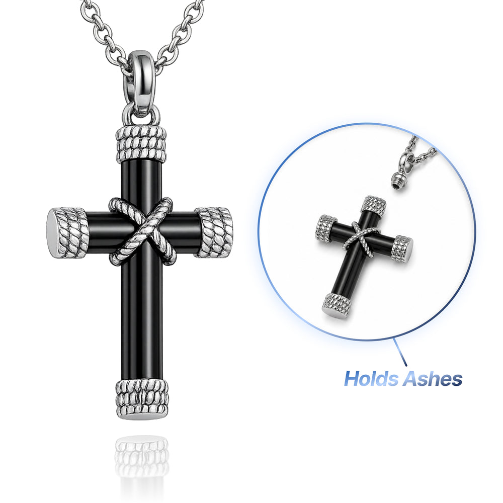 Cross Cremation Keepsake Necklace