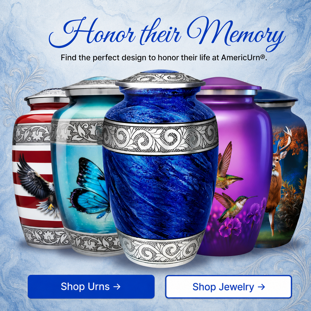 Eternal Blue & Silver Hand-Engraved Cremation Urn
