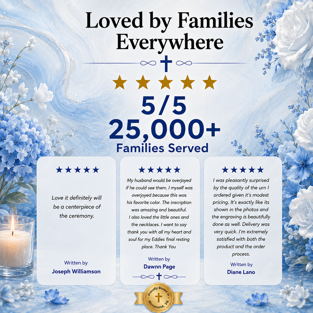 Eternal Blue & Silver Hand-Engraved Cremation Urn