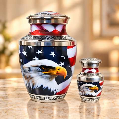 Eagle American Flag Urn