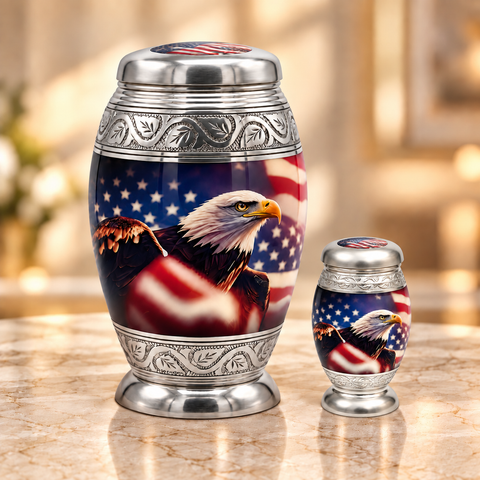 Eagle American Flag Urn