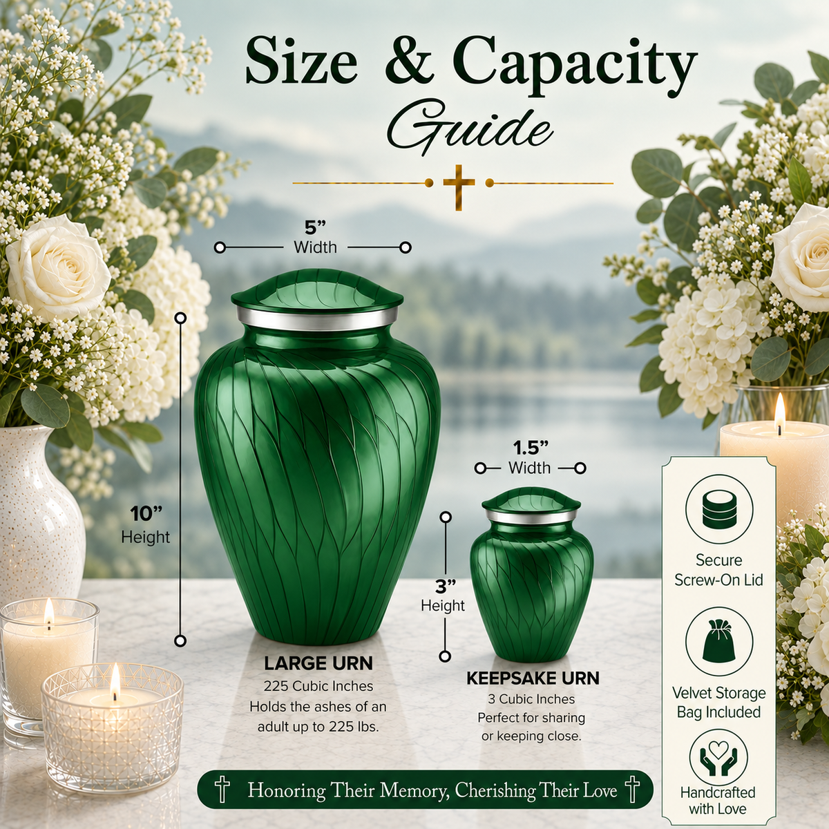 Serenity Curve Pearl Urn