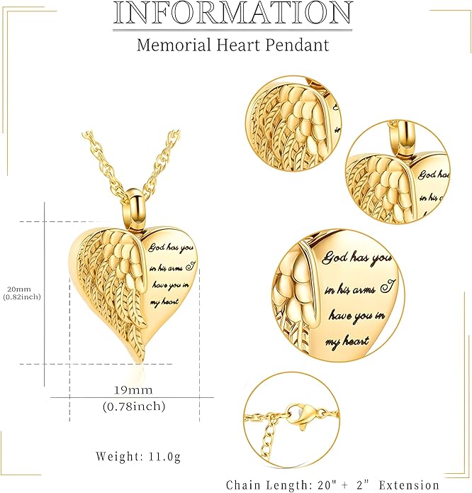 Engraved Golden Heart Keepsake Necklace