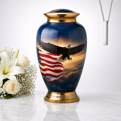 Eagle American Flag Tribute Urn