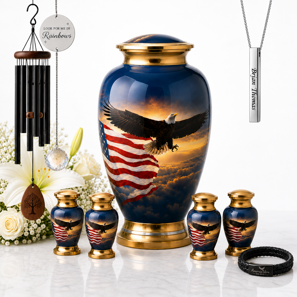 Eagle American Flag Tribute Urn