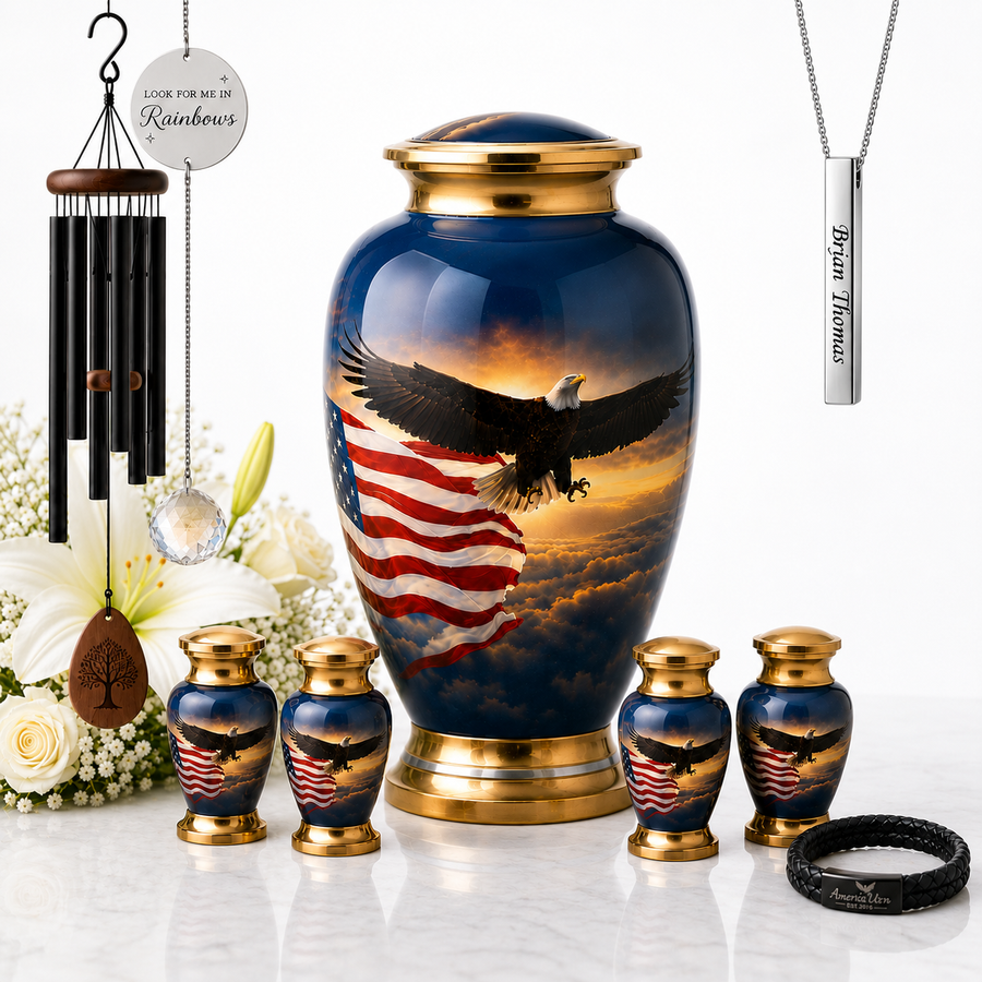 Eagle American Flag Tribute Urn